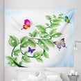 thumbnail image 1 of Nature Tapestry, Floral Theme Branch with Leaves Butterflies and Drops of Water Pattern, Fabric Wall Hanging Decor for Bedroom Living Room Dorm, 5 Sizes, Fern Green Pale Blue, by Ambesonne, 1 of 1