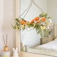thumbnail image 4 of Decoración de pared con zanahoria de Pascua y corona de ratán | Adorno de puerta con zanahoria de primavera, flores y bayas | Corona de ratán natural para el hogar, la puerta, 4 of 6