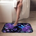 thumbnail image 4 of 1pc Purple Roses Butterflies Absorbent Non-Slip Bathroom Thickened Flannel Rug Decor,Soft,Quick Drying,Suitable For Indoor/outdoor Use,Bathrooms,Bedrooms,Kitchens,Terrace,Laundry Rooms,16"x24", 4 of 9