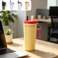 thumbnail image 7 of COM1950s Insulated Water Bottle With Straw, Stainless Steel Vacuum Insulated Travel Cup, Reusable Leak-Proof Coffee Mug for Hot and Cold Drinks, Portable Tumbler for Office, Camping and Home, 7 of 7