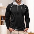 thumbnail image 3 of Kureaily Men's Slim Fit Hoodie Casual Pullover Sweatshirt For Everyday Wear Lightweight Comfortable Streetwear Top With Classic Solid Design Men's Crewneck Sweatshirts, 3 of 5