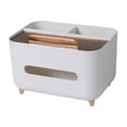 thumbnail image 1 of Binwennn Tissue Organizer With Storage Cute Tissue Cover Rectangular Tissue Holder Square Tissue Storage With Compartments Mini Tissue Container Remote Stor Bottle Drying Rack Space Saving Dish Soap, 1 of 3