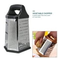thumbnail image 4 of FRCOLOR vegetable chopper 6 Sided Stainless Steel Box Cheese Grater Kitchen Gadget Vegetable Slicer for Vegetable Potato Ginger Fruit Tomatoes,5.71"X5.71"X9.25", 4 of 10