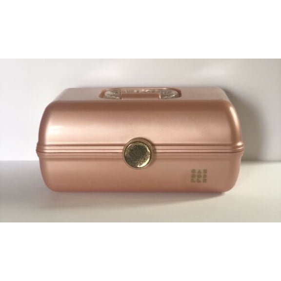 Caboodles Salmon Peach Sparkle Glitter Make Up Case W/ Mirror, USA , Model 5626