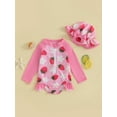 thumbnail image 3 of Elippeo Baby Girls Strawberry Flower Mermaid Bikini, 2-Piece Set, Sizes 3-6 Months to 3 Years, 3 of 10