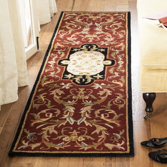 SAFAVIEH Classic Kirsteen Oriental Wool Runner Rug, Red/Black, 2'3" x 12'