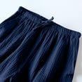 thumbnail image 4 of YUGYXL Cotton Linen Shorts for Women Summer Drawstring Comfy Shorts 2025 Trendy Stretch Waist Quick Dry Holiday Shorts with Pockets Navy XL, 4 of 6