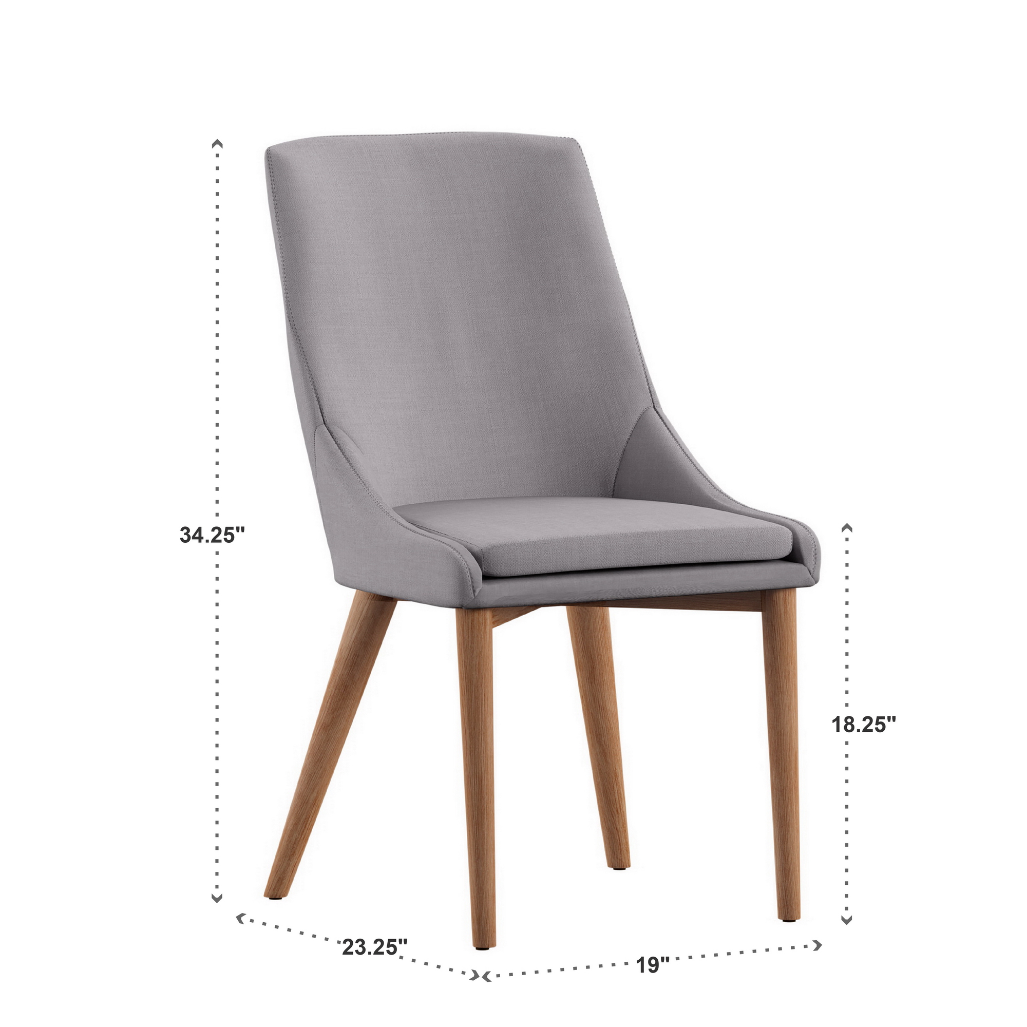 Weston Home Chelsea Lane Dining Chair, Set of 2, Light Grey