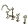 thumbnail image 2 of Water Creation F5-0010-05-PL Bridge Style Kitchen Faucet - Polished Nickel - Ivory, 2 of 5