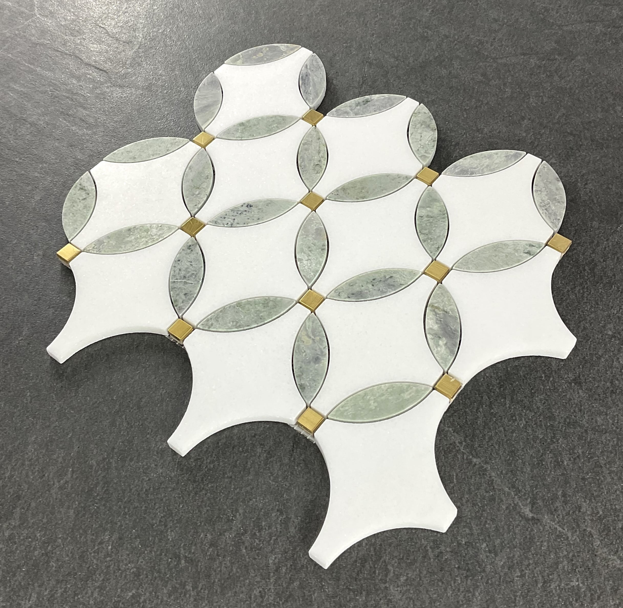 Waterjet Marble And Metal Wall Mosaic Tile - Case (10 Sheets)
