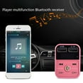 thumbnail image 2 of Bluetooth 5.0 Car Kit Handsfree Wireless FM cell phone Transmitter Dual USB Charger LCD TF Card Car MP3 Player, Pink, 2 of 8