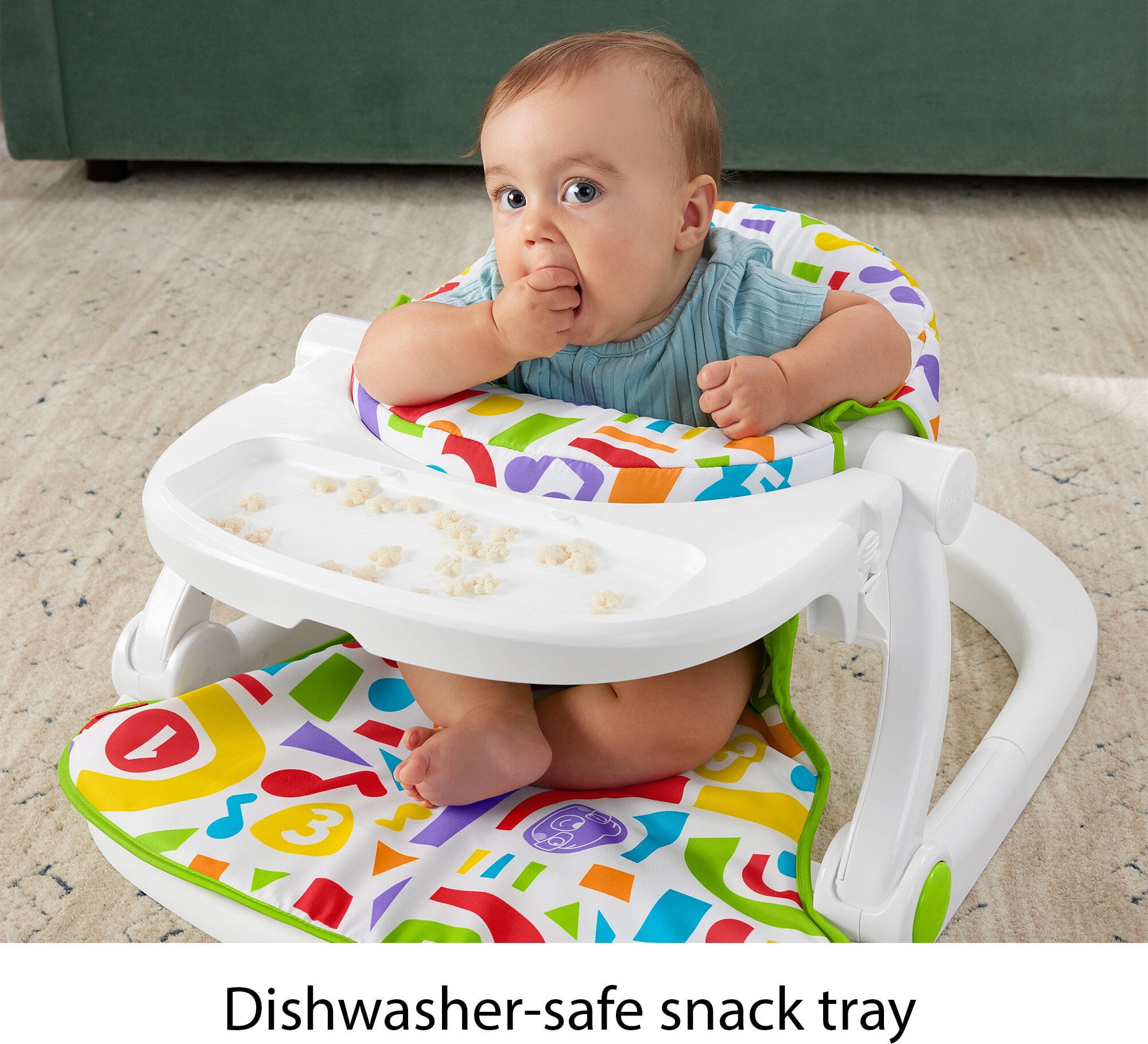 Fisher-Price Kick & Play Deluxe Sit-Me-Up Seat Portable Chair & Learning Toy for Baby & Toddler