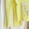 thumbnail image 5 of JUMEYU Toddler Outfits for Girls Spring Girls 2 Piece Outfit Summer Short Sleeve Graphic T-Shirt Top & Flared Pants Spring Clothes Set Casual Kid 3T 4T (Yellow,3-4 Years), 5 of 6