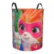thumbnail image 2 of Cesta para ropa sucia Superkitties redonda de una sola capa, duradera, de tela Oxford, impermeable, portátil, plegable, para baño, bolsa de almacenamiento de ropa con asa pequeña., 2 of 7