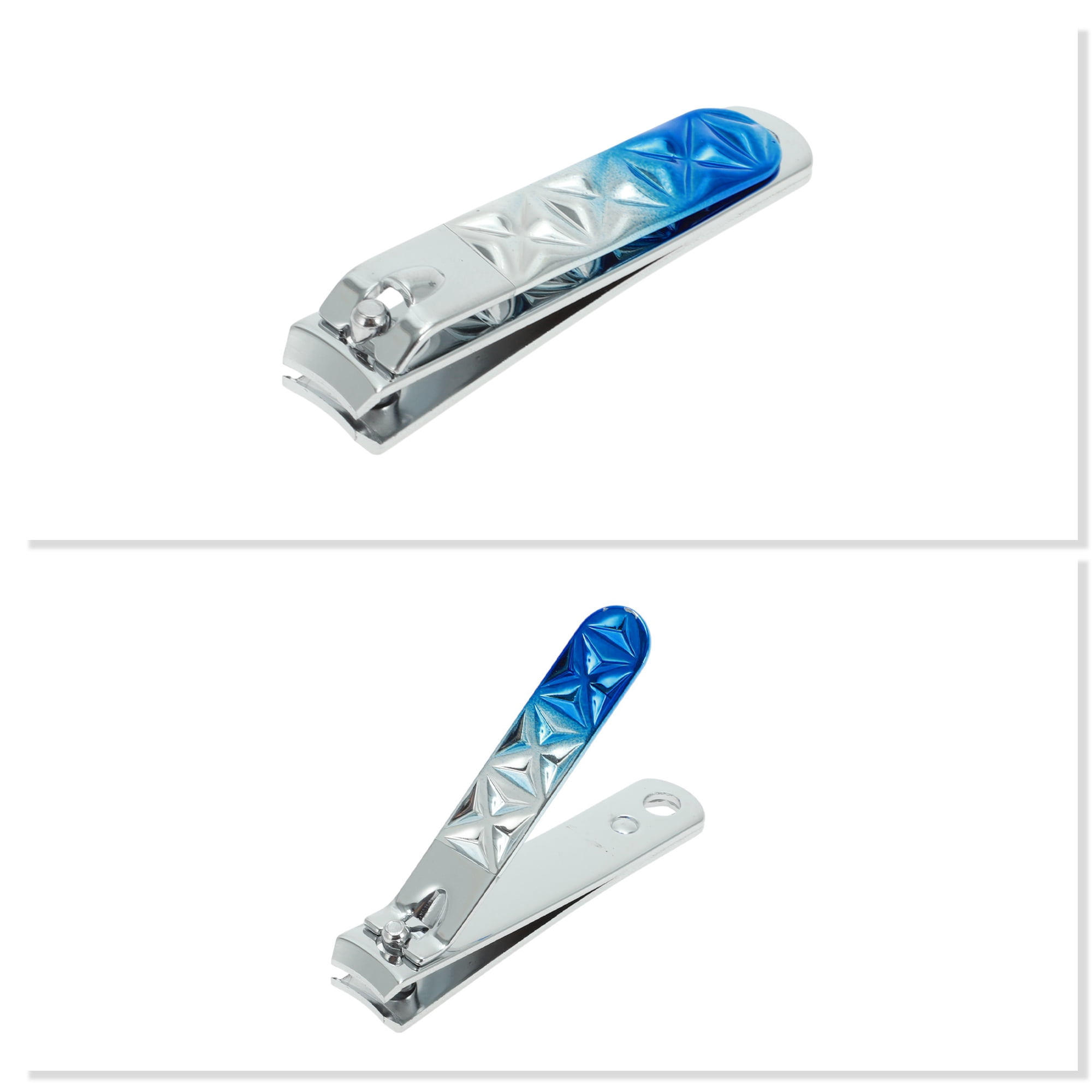 Unique Bargains 1pc Portable Gradient Small Flat Nail Clippers 2.56" Length Blue