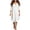 White, variant on Zpzdpjkx Women's Notched V Neck 3/4 Sleeve Cotton Linen Midi Dress Loose Fit Irregular Ruffle Hem Casual Summer Dresses for Women