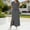 Gray, variant on Womens 2 Piece Long Skirt Sets V Neck Short Sleeve Tops and Side Slit Stretchy Drawstring Skirt Set Summer Casual Vacation Outfits