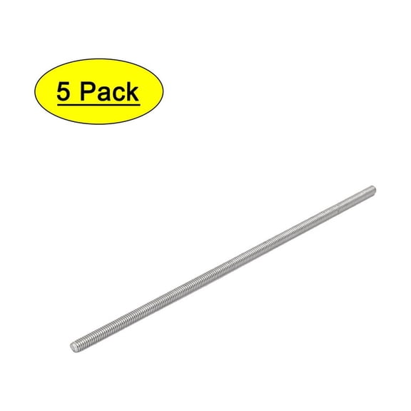 M4 x 140mm 304 Stainless Steel Fully Threaded Rod Bar Studs Silver Tone 5Pcs