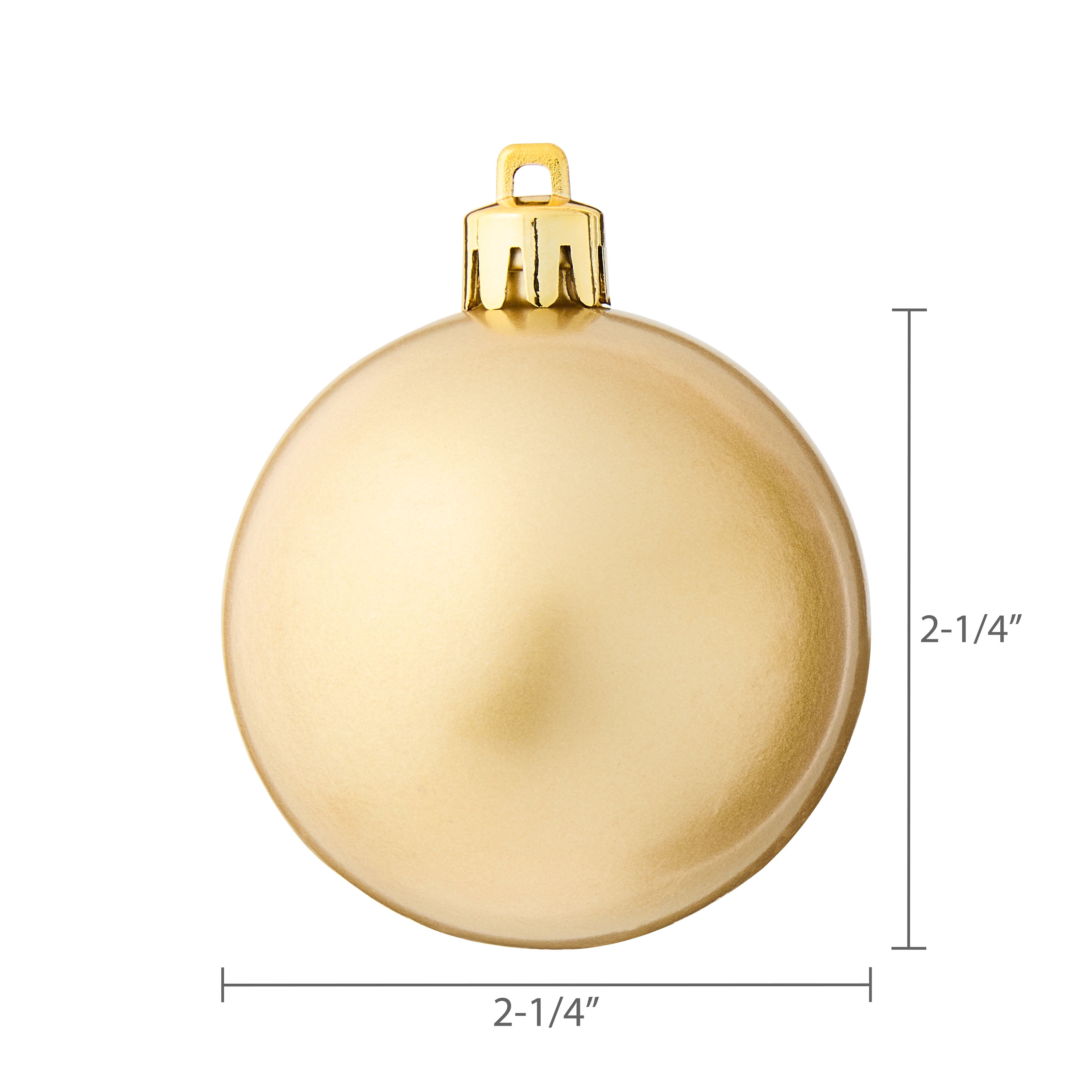24-Count Gold Shatterproof Multi-Textured Christmas Ornaments, 2.36 in, by Holiday Time