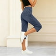 thumbnail image 7 of Guieoi Jeans for Women Plus Size 2026 Trendy Stretch-Waist Pocketed 7/8-Length Stretchy Denim Pants Trousers Clothing Blue XXXXL, 7 of 7