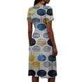 thumbnail image 5 of Easter Dresses for Women Short Sleeve Wrap V-Neck A-Line Dress Sundress Casual Summer Beach Vacation Dress, 5 of 5