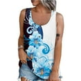 thumbnail image 4 of Pntutb Hauts Sans Manches pour Dames Femmes Tuniques pour Aguichant Blouse à Col Rond Imprimée Décontractée Ample d'Été Débardeur Sans Manches Dos Nu, 4 of 7