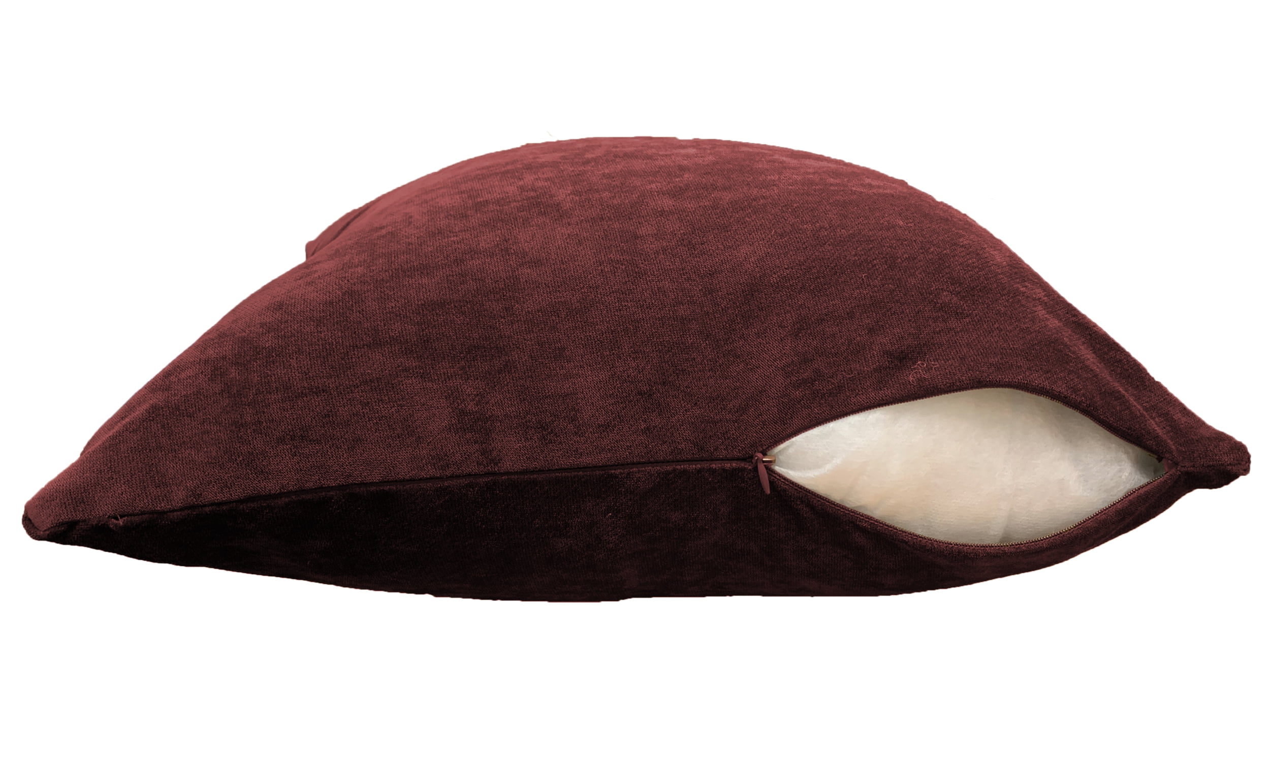 Parkdale 18" x 18" Corduroy Velvet Solid Decorative Throw Pillow Covers Soft and Cozy Cushion Covers - Burgundy
