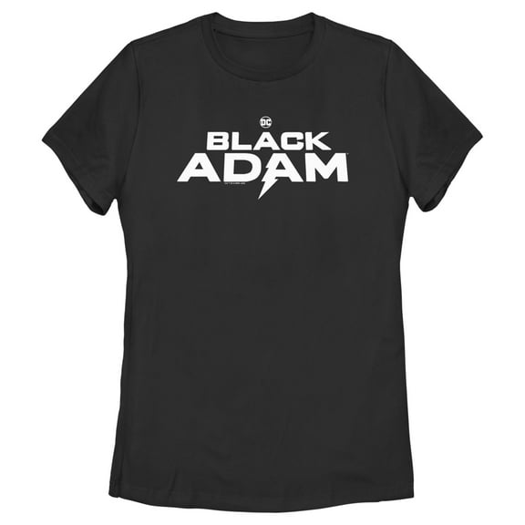 Women's Black Adam White Logo  Graphic Tee Black Medium