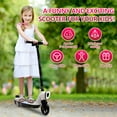 thumbnail image 3 of iRerts Kids Electric Scooter for 6-14 Year Old, Portable Kids Scooter for Boys Girls, 12V 45W Kids Electric Scooter with Front Big Light, Rear Brake, Colorful Deck Light, White, 3 of 9