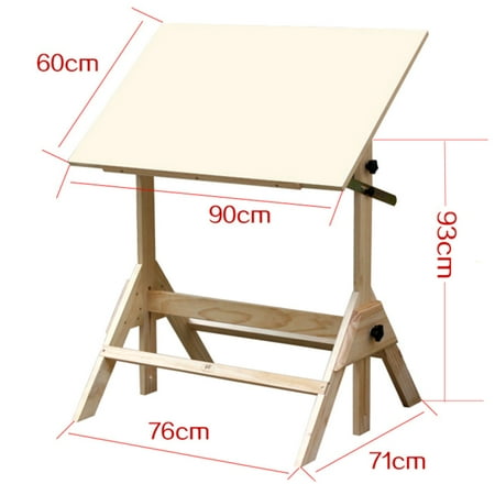 Ktaxon Pinewood Artist Drawing Table Drafting Table Desk Sketching