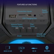Okko SoundBoost Portable Bluetooth Speaker, Color-Changing Wireless Speaker with 5W Sound Output and LED Display, Black
