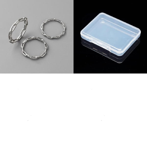 1Set Brass Finger Rings Set Stackable Link Rings for Women Personalized Jewelry US Size 8 1/2(18.5mm) DIY