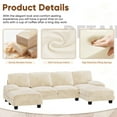 thumbnail image 5 of Furmax U Shaped Sectional Sofa Couch with Double Chaise for Apartments,Corduroy Beige, 5 of 9