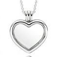 thumbnail image 3 of Sparkling Heart Large Key With Crystal Round Lockets Floating 925 Sterling Silver Necklace For Europe Bead Charm Diy Jewelry, 3 of 6
