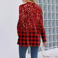 thumbnail image 7 of Women's Christmas Printed Lightweight Cardigan Long Sleeve Casual Loose Thin Fit With Pockets Jacket for Holiday Comfort and Everyday Wear,Deep Red,M, 7 of 7