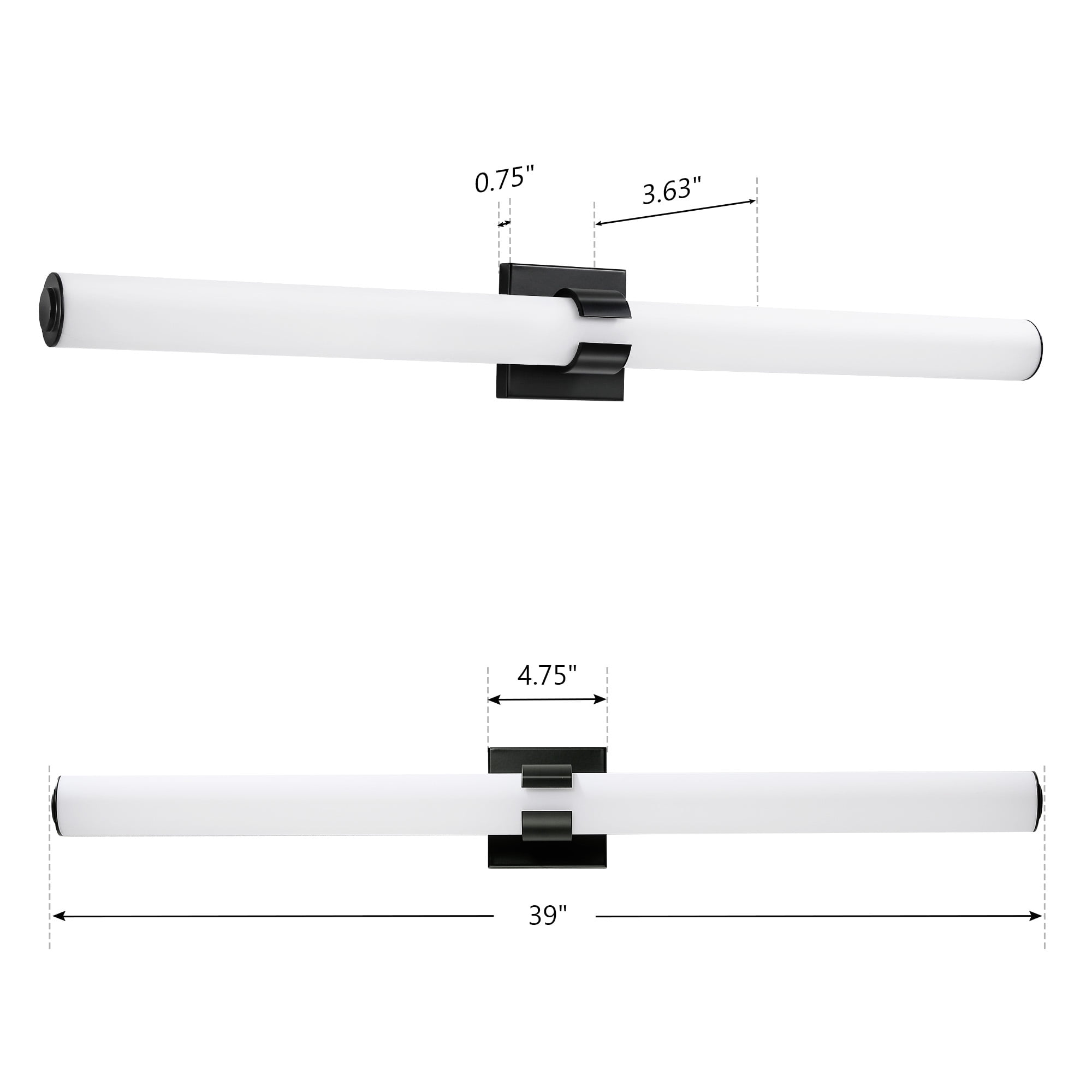 KAISITE Modern 1-Light Dimmable LED Bathroom Vanity Light, Waterproof Lamps for Bathroom, Acrylic Lampshade