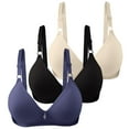thumbnail image 4 of Kureaily Women's Front Side Buckle Lace Edge Without Steel Ring Movement Gathering Adjustment Yoga Sleep Large Bra Womens Deep V Bras, 4 of 5