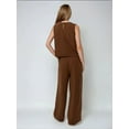 thumbnail image 5 of Linen Feel Blouse & Elastic Waist Pants Two-Piece Coord Set, 5 of 5