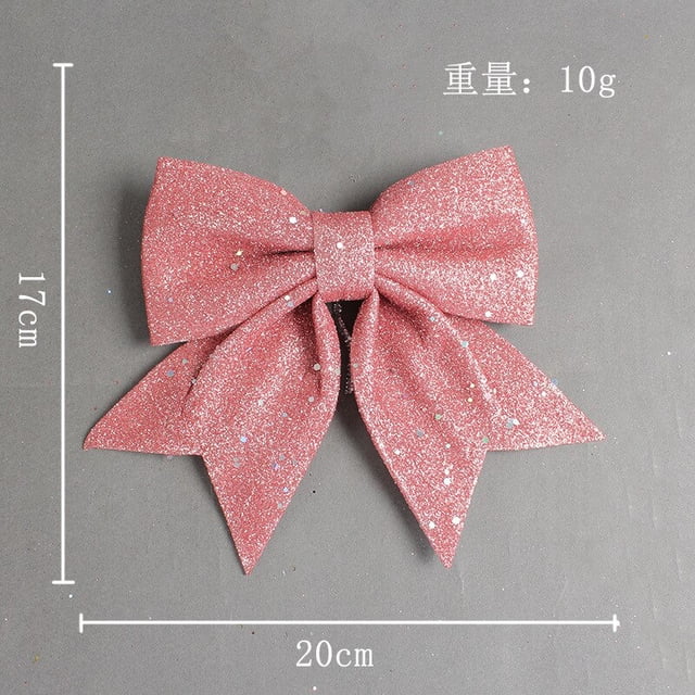 Lazo de satén para árbol de Navidad, de 2 unids/set lazo grande, adornos de lazo de satén de poliéster, artesanía de flores, decoración hecha a mano