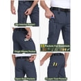 thumbnail image 5 of NAVEKULL Men's Cotton Flex Cargo Pants Lightweight Stretch Work Pants Durable Outdoor Hiking Trousers With 15 Pockets, 5 of 8