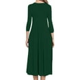 thumbnail image 4 of ICHUANYI Clearance Women Fashion Comfortable Button V-Neck Solid Color Casual Dress(Army Green, XXL) ICHUANYI WER2023081400892, 4 of 9
