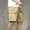 Khaki, variant on Havenre Men's Cargo Shorts Casual Button Elastic Waist Tactical Shorts Solid Stretchy Jogging Pants Lightweight Straight Pants with Pockets Green XL