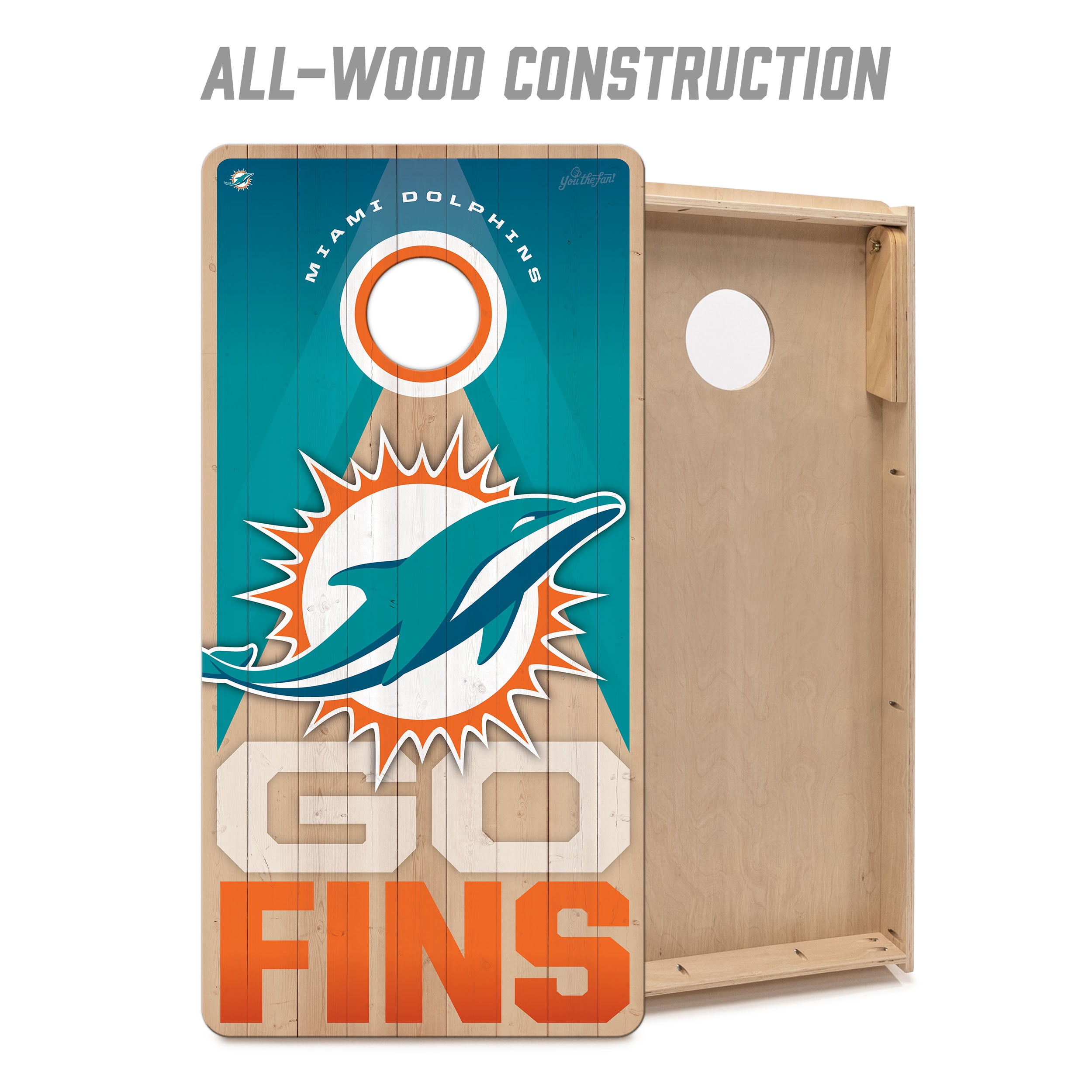 YouTheFan NFL Miami Dolphins 2x4 Slogan Series Cornhole