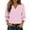 Pink, variant on Womens Gingham Button Down Shirts Trendy V-Neck 3/4 Sleeve Plaid Tops Dressy Casual Smocked Cuffs Work Blouses