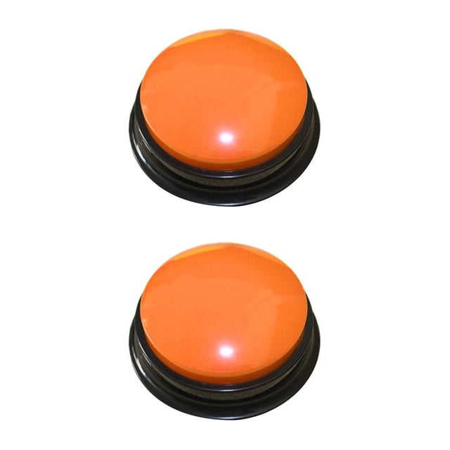 VONKY 1/2/3/5 Interactive Recordable Talking Button Answer Buzzers for Party Favor Funny Sound Effects Included Orange 2PCS