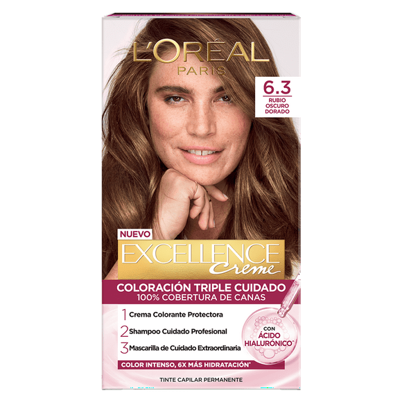 Tinte para cabello L'Oréal Imédia Excellence creme 6.3 rubio oscuro dorado