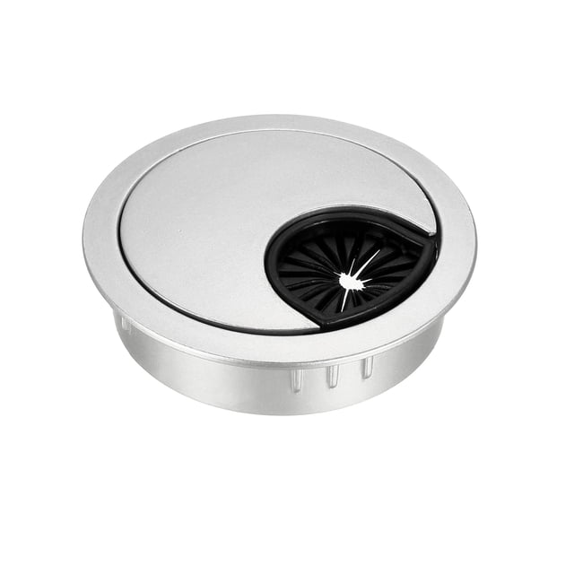 Uxcell 2" Cable Hole Cover Desk Grommet for Wire Organizer Zinc Alloy Silver Tone 1Pc