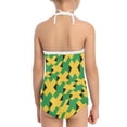 thumbnail image 5 of FOR U DESIGNS Jamaican Flag Halter Bathing Suits for Teens Kids 1-2 Years Old Fashion Girls Off Shoulder Beach Wear Athletic One Piece Bathing Suit, 5 of 6