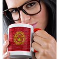 thumbnail image 2 of National Flag Of Kyrgyzstan Painted Onto A Brick Wall Kyrgyz, 11oz Two-Tone Red Mug, 2 of 7