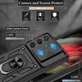 thumbnail image 3 of Compatible with Samsung Galaxy S21 Ultra case,S21 Ultra Case with HD Screen Protector with Slide Camera Cover, 360°Rotation Ring Kickstand [Military Grade] Case for Galaxy S21 Ultra,Black, 3 of 8